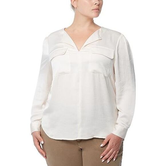 Jones New York Plus Size Utility Blouse - Picture 2 of 3